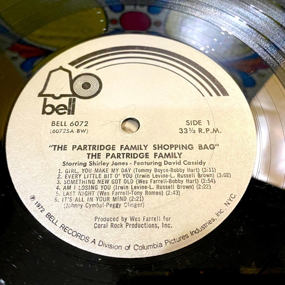 THE PARTRIDGE FAMILY SHOPPING BAG VINTAGE 1972 VINYL GROOVY RECORD BELL RECORDS - Picture 11 of 12